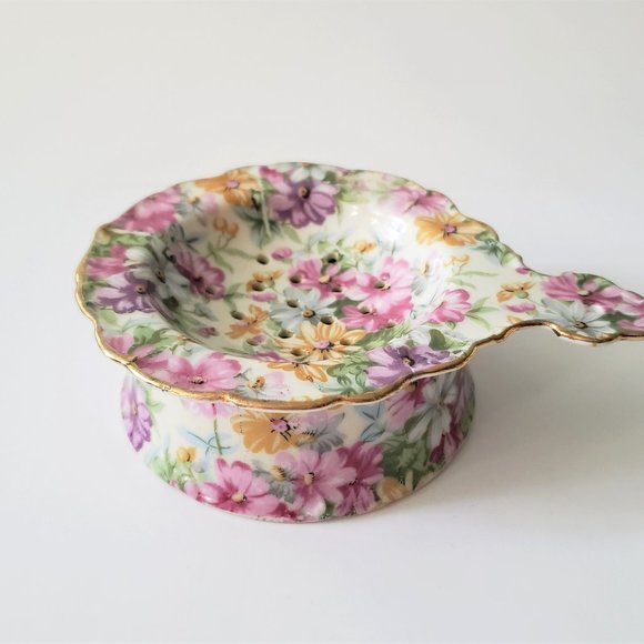 Royal Albert Kitchen Rare Gold Trim Floral Tea Bag Holder Strainer Poshmark